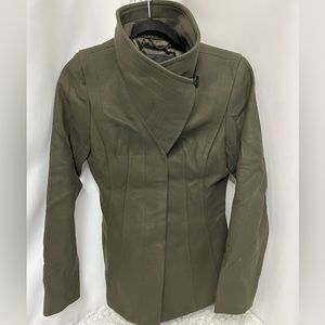 Babaton virgin Wool & cashmere Blend Jacket Size Small Khaki Green missing belt